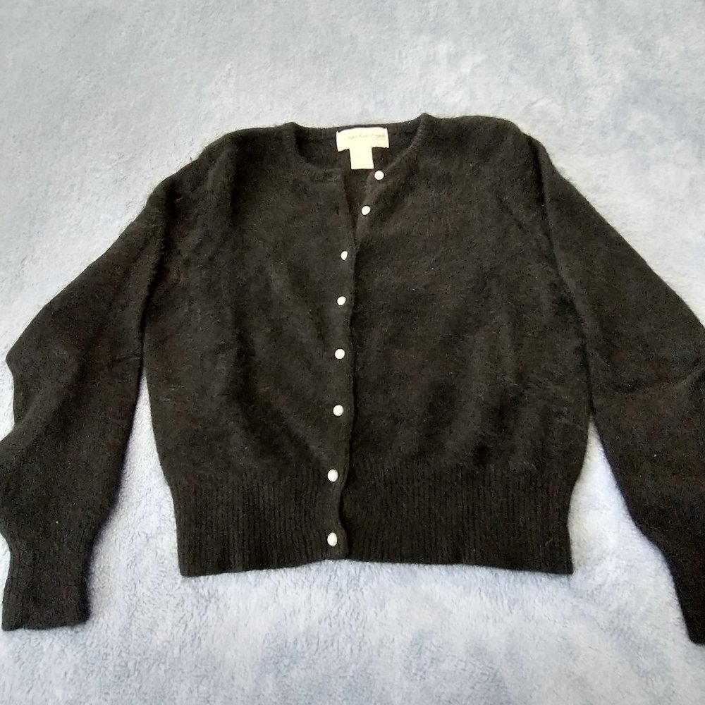 Women's black angora sweater